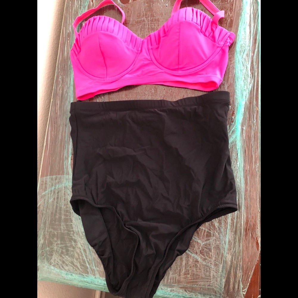 2 piece high waited swim suit
